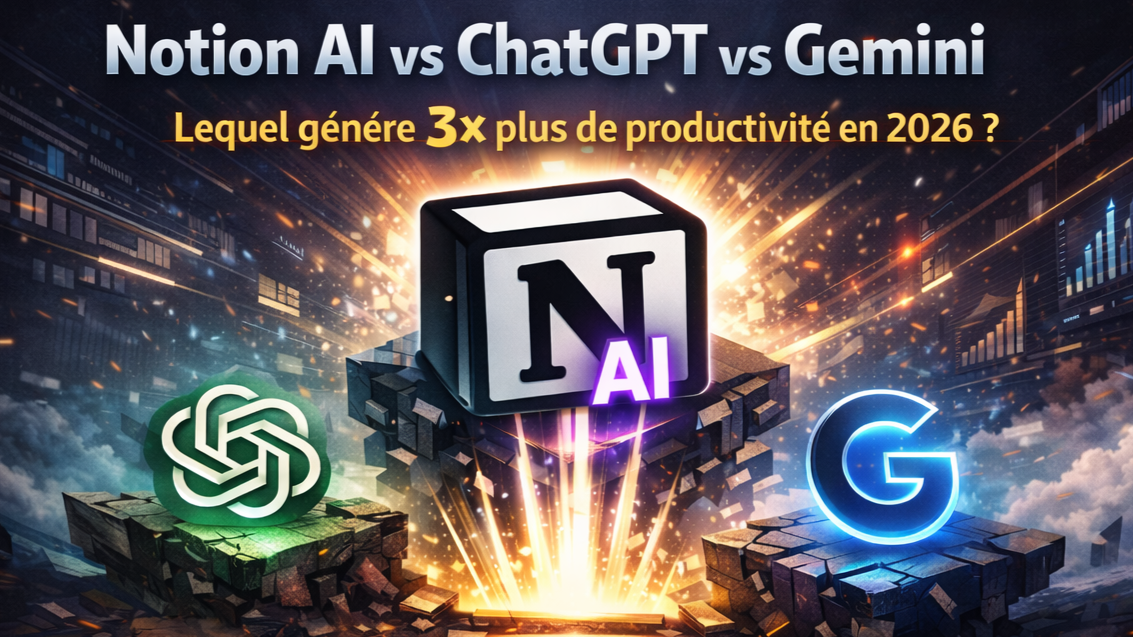 Notion AI vs ChatGPT vs Gemini : Lequel génère 3× plus de productivité en 2026 ?